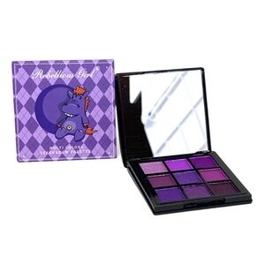 NWT Rebellious Girl 9 Color Purple Eyeshadow Palette, Highly Pigmented,BOXED